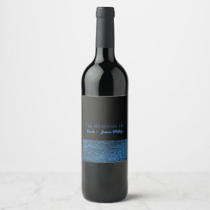 Rótulos de vinho chiques com lantejoulas modernas