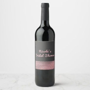 Rótulos de vinho chiques com lantejoulas Pink & Gr