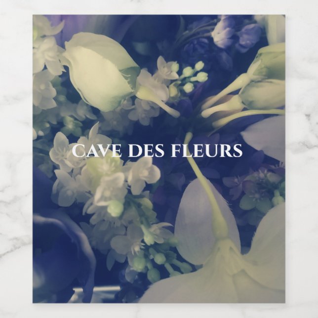 rótulos de vinho com flores escuras personalizadas (Rótulo Único)