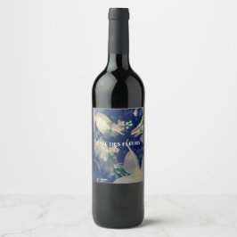 rótulos de vinho com flores escuras personalizadas