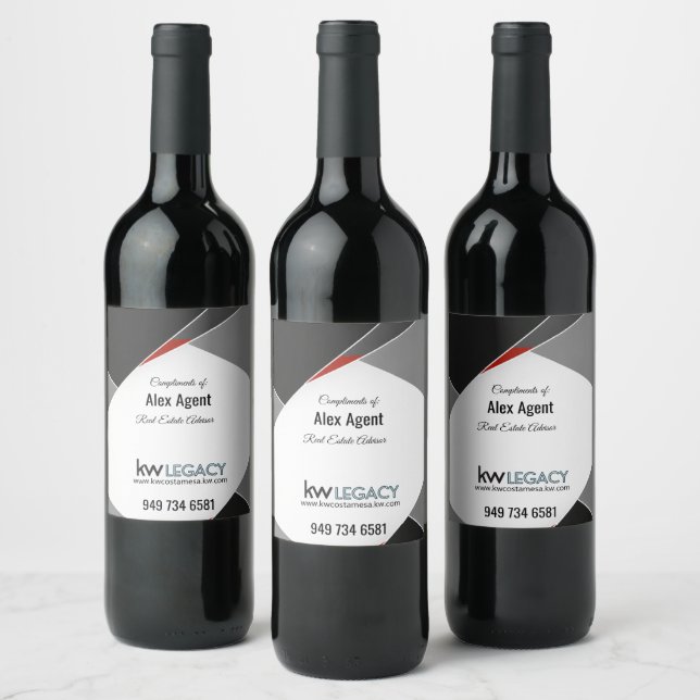 Rótulos de vinho da agência de design de triângulo (Garrafas)