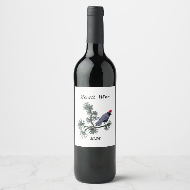 Rótulos de Vinho da Floresta Santa Crow (Frente)