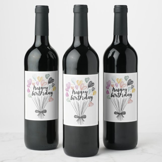 Rótulos de vinho de aniversário (Garrafas)