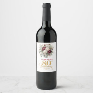 Rótulos de Vinho de Aniversário de 80 Anos Elegant
