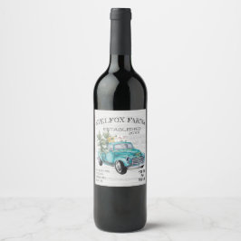 Rótulos de Vinho de Caminhão de Fazenda Azul Rústi
