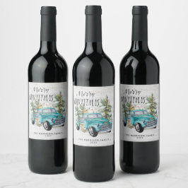 Rótulos de Vinho de Caminhão de Fazenda Azul Rústi