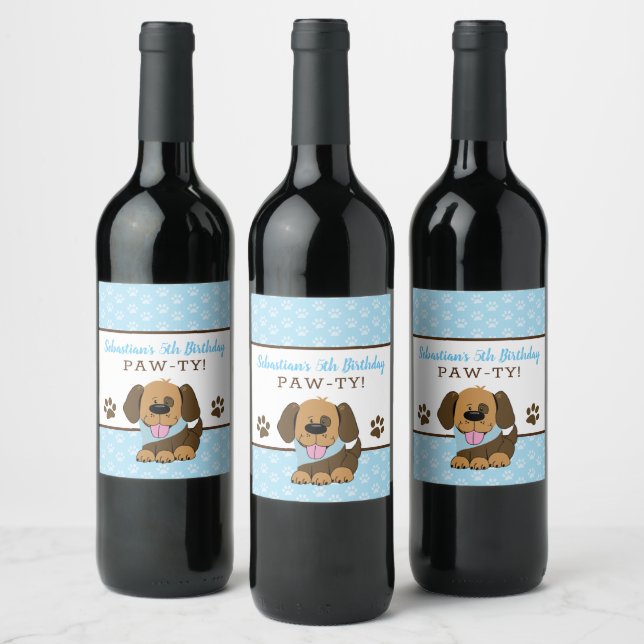 Rótulos De Vinho De Cão-De-Cachorro Castanho (Garrafas)