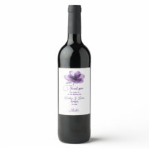 Rótulos de Vinho De Casamento De Flor Roxo