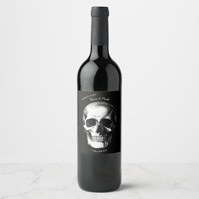 Rótulos de Vinho de Casamento de Halloween De Góti (Frente)