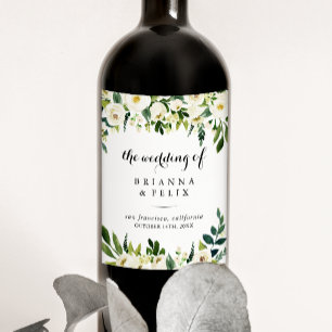 Rótulos de Vinho de Casamento Floral de outono Ve