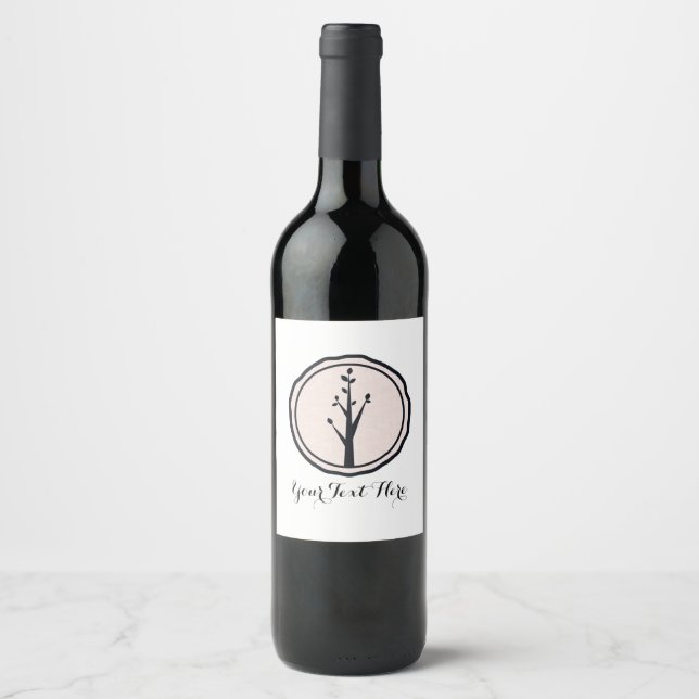 Rótulos de Vinho de Casamento na Natureza de Peque (Frente)