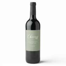 Rótulos de Vinho de Casamento Tipografia Elegante