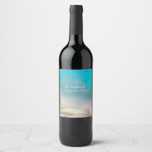 Rótulos de vinho de conchas marinhas elegantes pra