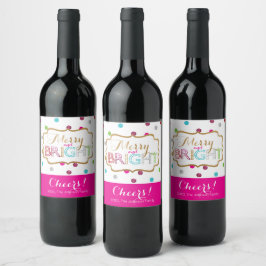 Rótulos de Vinho de Férias Alegre e Brilhante