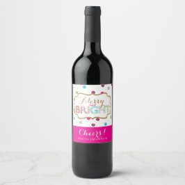 Rótulos de Vinho de Férias Alegre e Brilhante