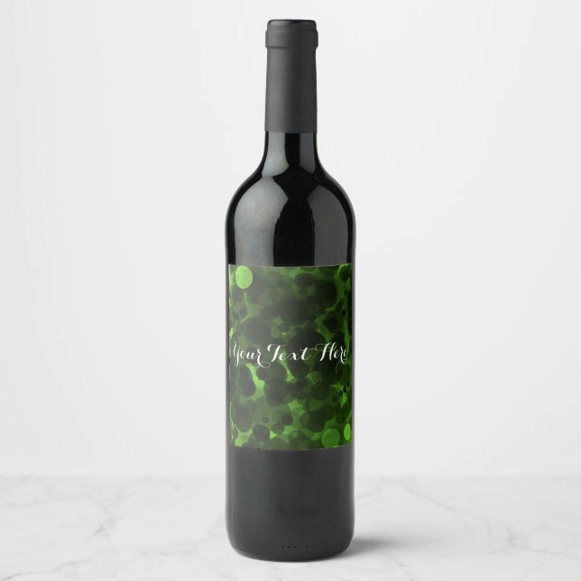 Rótulos de Vinho de Festa Moderno Chic Pontos Verd (Frente)