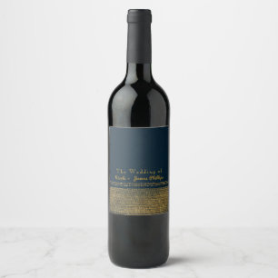 Rótulos de Vinho de Luxo Espumante Chic Azul e Dou