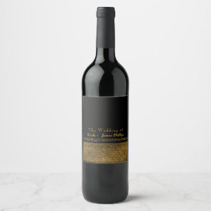Rótulos de Vinho de Luxo Espumante Chic Preto e Do