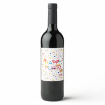 rótulos de vinho de purificação feliz