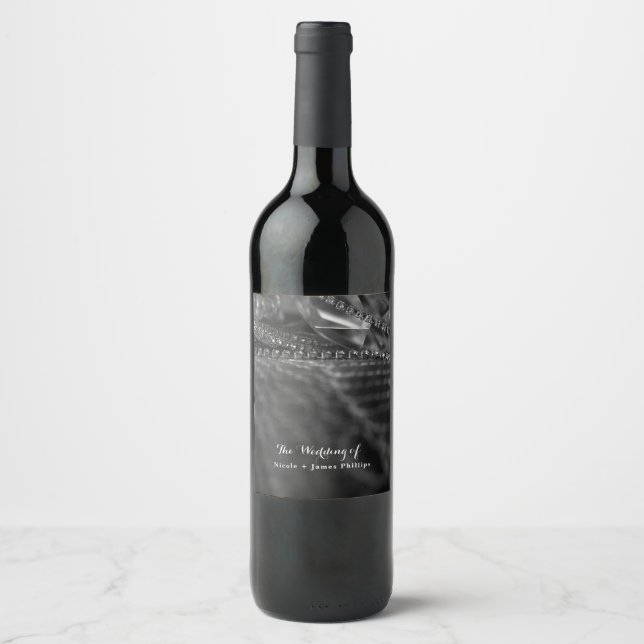 Rótulos de Vinho Diamantes e Pérolas Glamour Vinta (Frente)