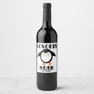 Rótulos de vinho do Pinguim Noir