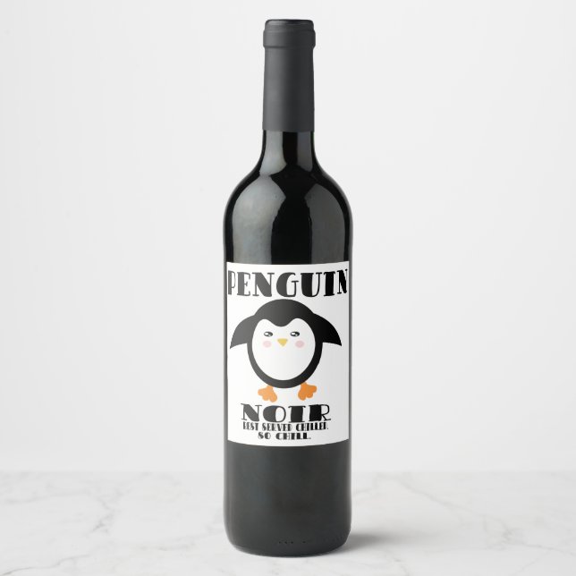 Rótulos de vinho do Pinguim Noir (Frente)