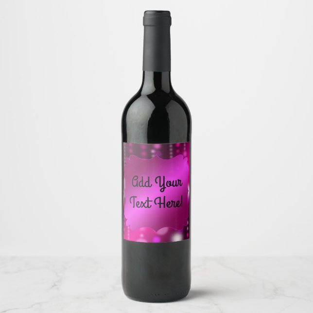 Rótulos de Vinho Elegantes com Brilho Rosa que Voc (Frente)