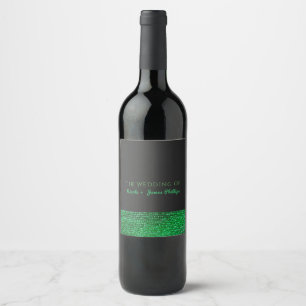 Rótulos de Vinho Elegantes com Lantejoulas Verde L