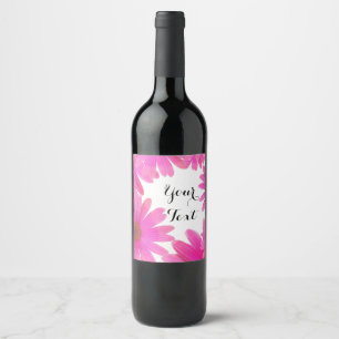 Rótulos de vinho elegantes de margaridas florais d