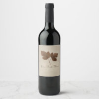 Rótulos de vinho elegantes Folhas de Outono Cobre