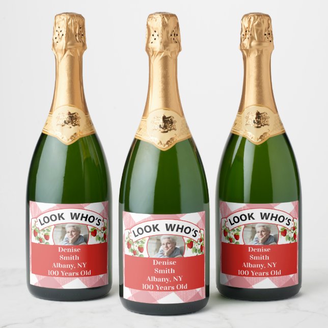 Rótulos de Vinho Espumante para 100º Aniversário - (Garrafas)