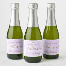 Rótulos de Vinho Espumante para Chá de Noiva com T