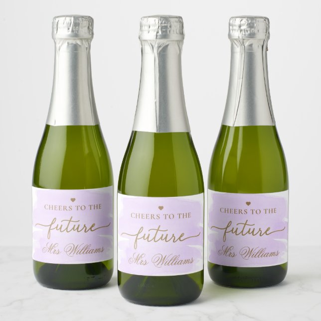 Rótulos de Vinho Espumante para Chá de Noiva com T (Garrafas)