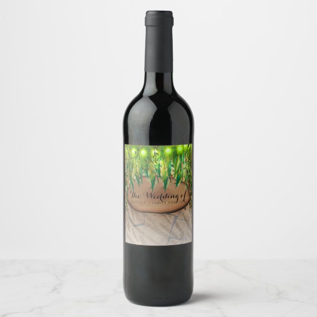RÓTULOS DE VINHO ESTAMPADOS COM FOLHAS E ANIMAIS D (Frente)