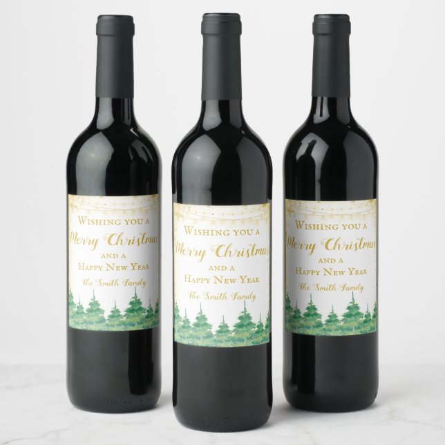Rótulos de Vinho Feliz de Natal, Rótulos de Vinho  (Garrafas)