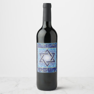 Rótulos de Vinho Hanukkah Rótulos de Garrafa de Vi