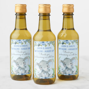 Rótulos de vinho mini para chá de bebê Elefante Me