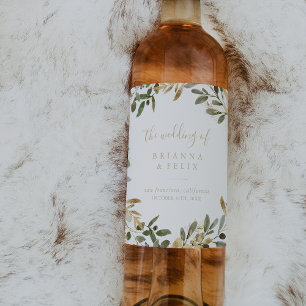 Rótulos de vinho para Casamentos outono Dourados
