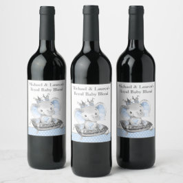 Rótulos de Vinho para Chá de Bebê do Príncipe Elef