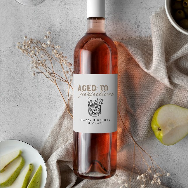 Rótulos de Vinho para Festa de Aniversário Envelhe (Criador carregado)