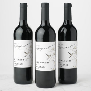 Rótulos de vinho para festa de noivado no jardim f