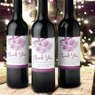 Rótulos de vinho personalizado para casamentos flo