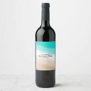 Rótulos de vinho personalizados com design de prai