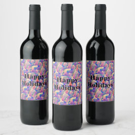 Rótulos de Vinho Personalizados com Padrão de Core