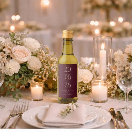 Rótulos de Vinho Personalizados Data do Casamento