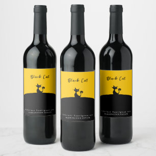 Rótulos de Vinho Personalizados de Arte de Gato Pr