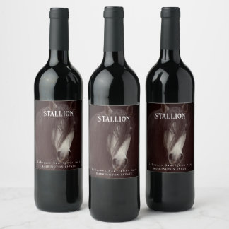 Rótulos de Vinho Personalizados de Cavalo de Stall