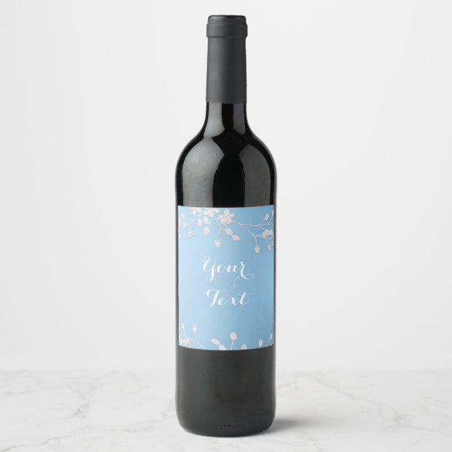 Rótulos de Vinho Personalizados Galho Floral Branc (Frente)