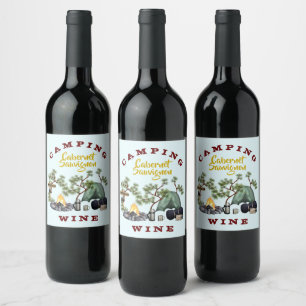 Rótulos de Vinho Personalizados Tema Acampamento