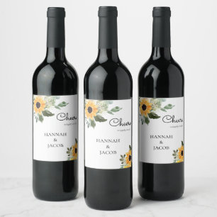 Rótulos de Vinho Rustic Sunflower